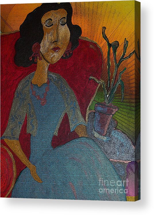 Woman Acrylic Print featuring the painting Gloria by Iris Gelbart