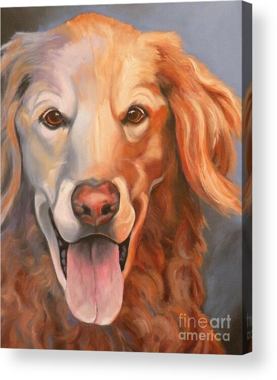 Dogs Acrylic Print featuring the painting Golden Retriever Till There Was You by Susan A Becker