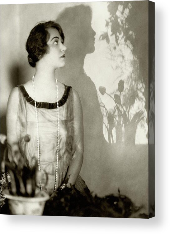 Beauty Acrylic Print featuring the photograph Grace Moore Wearing A Pearl Necklace by Edward Steichen