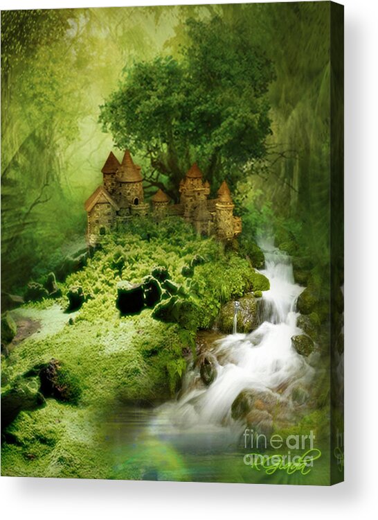 Green Acrylic Print featuring the digital art Green - fantasy art by Giada Rossi by Giada Rossi