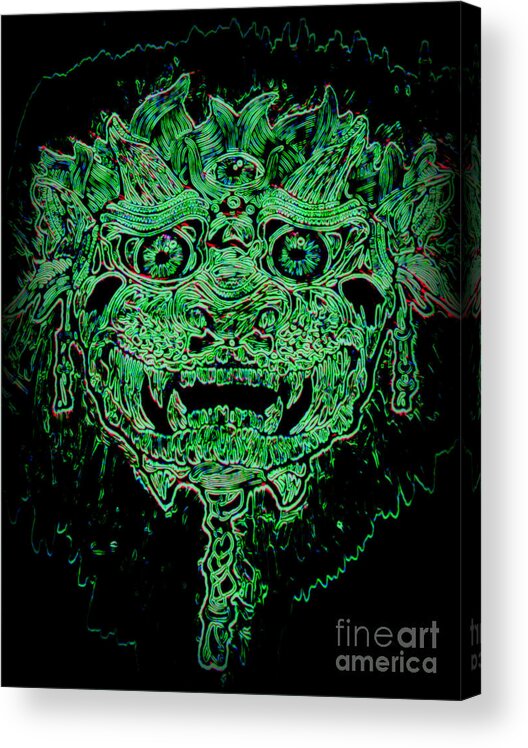  Acrylic Print featuring the photograph Green Gremlin 2 by Kelly Awad