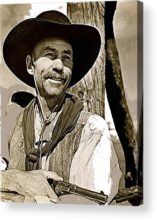 Hank Worden Publicity Photo Red River John Wayne Stagecoach Cahill Acrylic Print featuring the photograph Hank Worden publicity photo Red River 1948-2013 by David Lee Guss