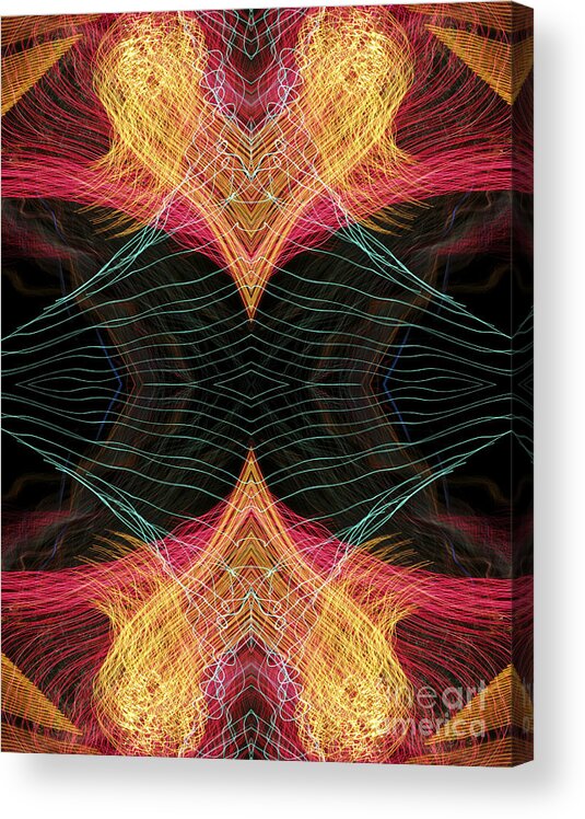 Abstract Acrylic Print featuring the photograph Heart Flames Approaching by Gerald Grow
