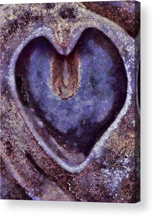 Abstract Acrylic Print featuring the digital art Heart of stone by Gun Legler