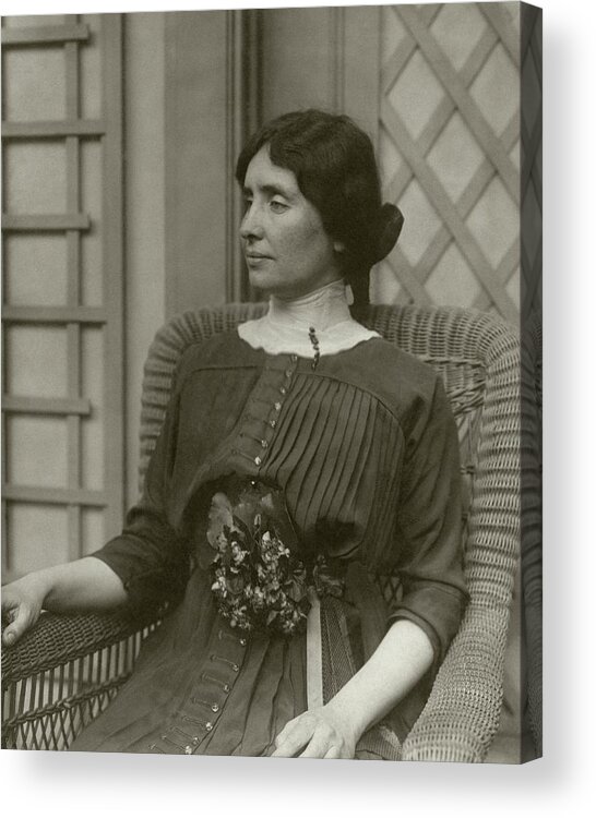 Personality Acrylic Print featuring the photograph Helen Keller In A Rattan Chair by George Grantham Bain