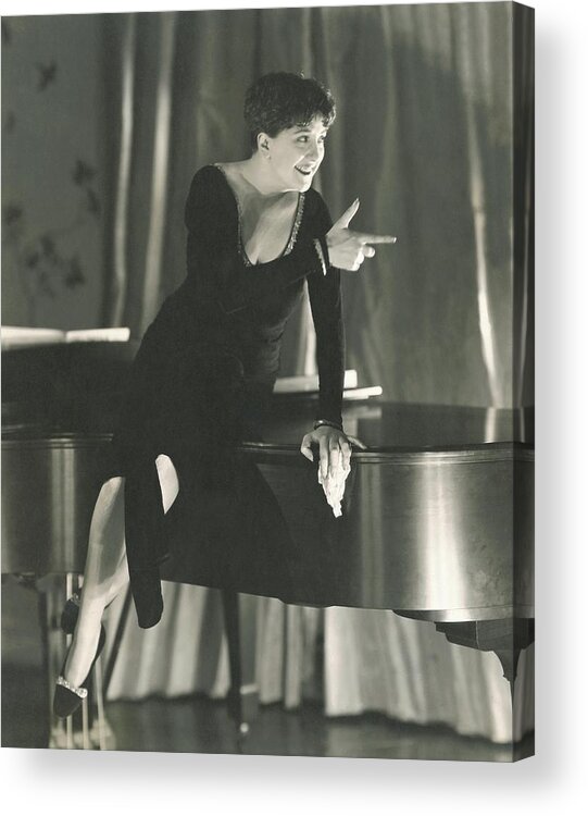 Interior Acrylic Print featuring the photograph Helen Morgan Pointing by Edward Steichen