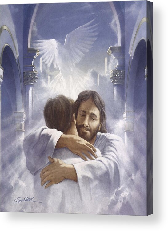 Christian Wall Art Acrylic Print featuring the painting Home At last by Danny Hahlbohm