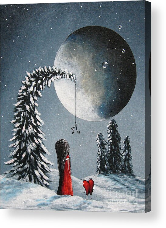 Winter Acrylic Print featuring the painting Hope Is On Her Way by Shawna Erback by Moonlight Art Parlour