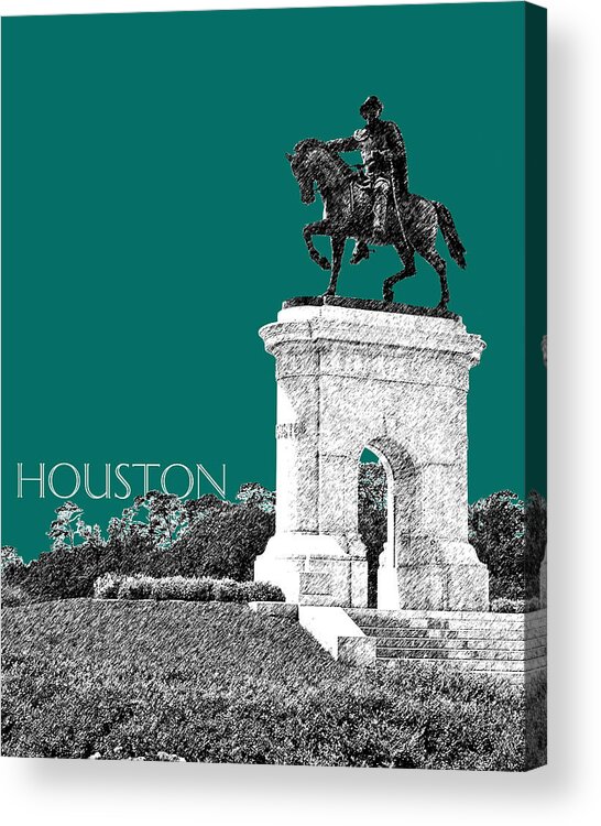Architecture Acrylic Print featuring the digital art Houston Sam Houston Monument - Sea Green by DB Artist