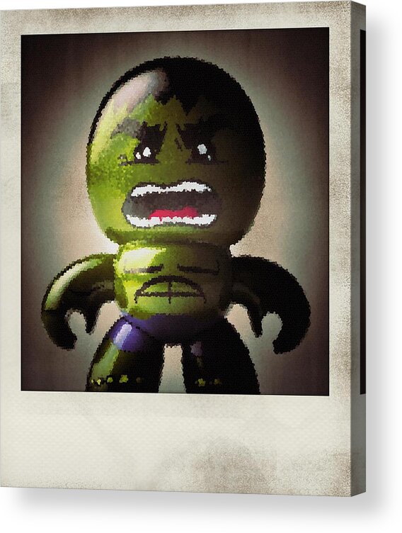Comic Acrylic Print featuring the photograph Hulk Polaroid by Bradley R Youngberg