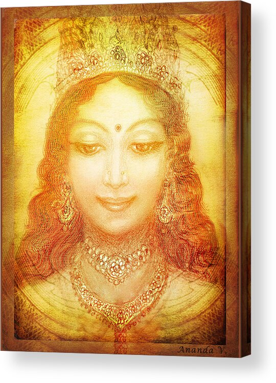 Goddess Painting Acrylic Print featuring the mixed media I Am That by Ananda Vdovic