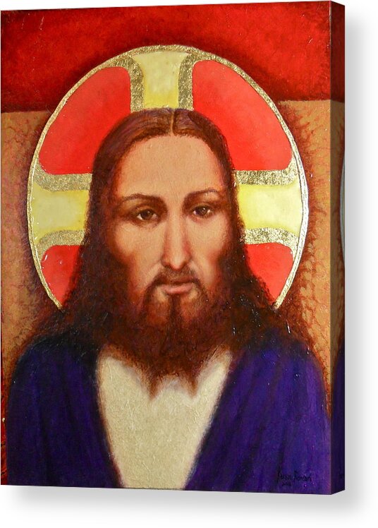 Jesus Acrylic Print featuring the painting I Am With You Always by Karen Roncari