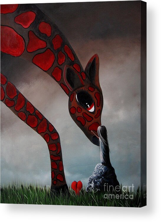 Giraffe Acrylic Print featuring the painting I Love The Way by Shawna Erback by Moonlight Art Parlour