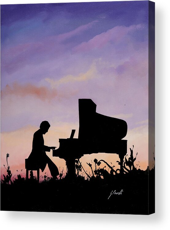 Musical Intruments Acrylic Print featuring the painting Il Pianista by Guido Borelli
