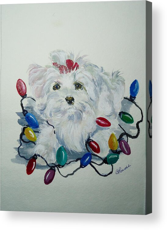 Christmas Acrylic Print featuring the painting I'm Helping by Carole Powell