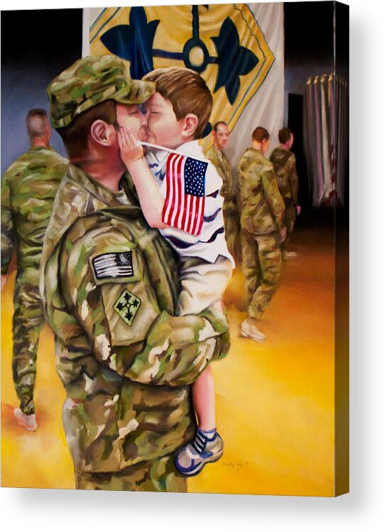 Infantry Acrylic Print featuring the pastel Infantry Homecoming by Timothy Loyd