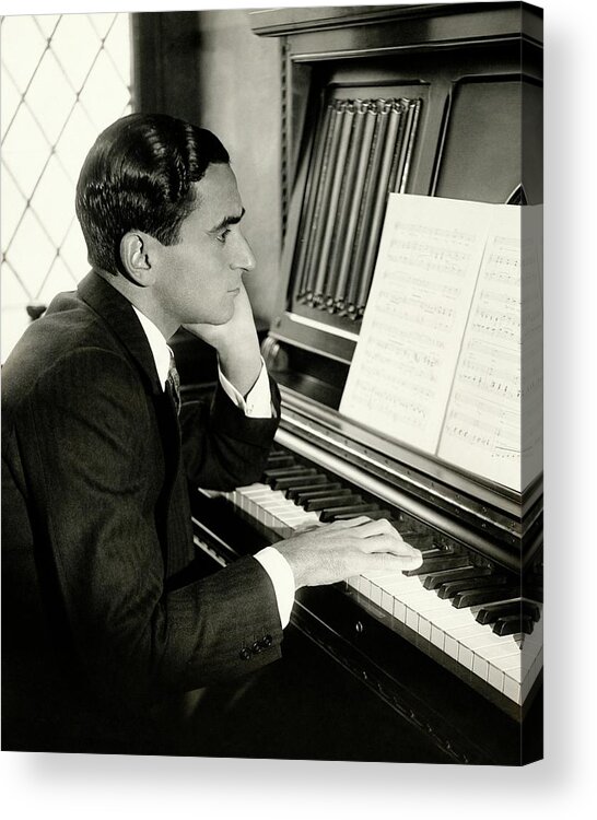 Music Acrylic Print featuring the photograph Irving Berlin At A Piano by Florence Vandamm