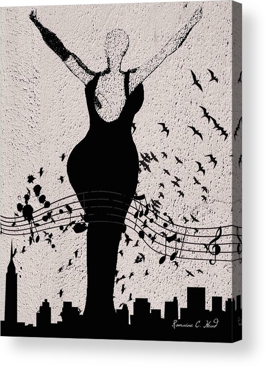 #baldheadchics Acrylic Print featuring the digital art JazzInTheSky by Romaine Head