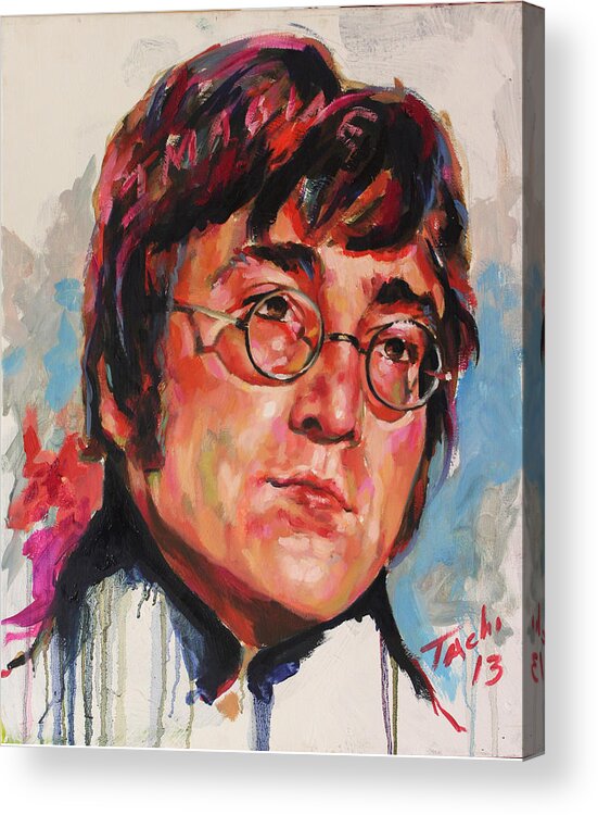 John Lennon Acrylic Print featuring the painting John - 2 by Tachi Pintor