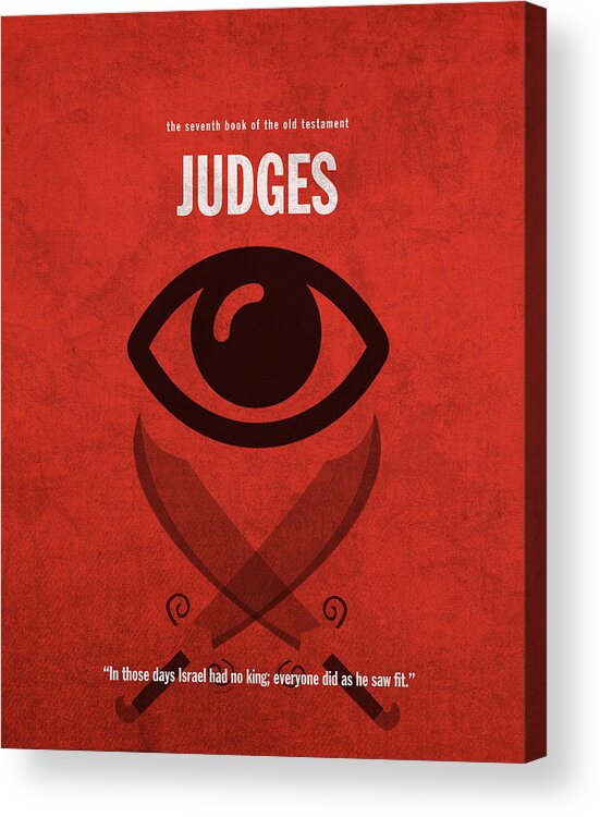 Judges Acrylic Print featuring the mixed media Judges Books of the Bible Series Old Testament Minimal Poster Art Number 7 by Design Turnpike