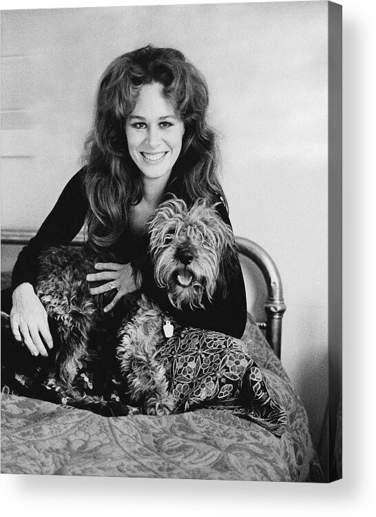 Actress Acrylic Print featuring the photograph Karen Black With Her Dog by Baron Wolman