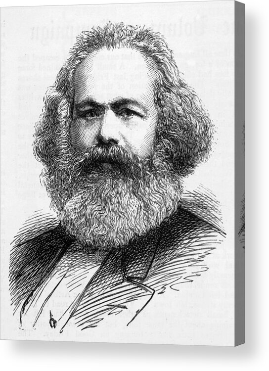 Karl Acrylic Print featuring the drawing Karl Marx German Radical Political by Illustrated London News Ltd/Mar
