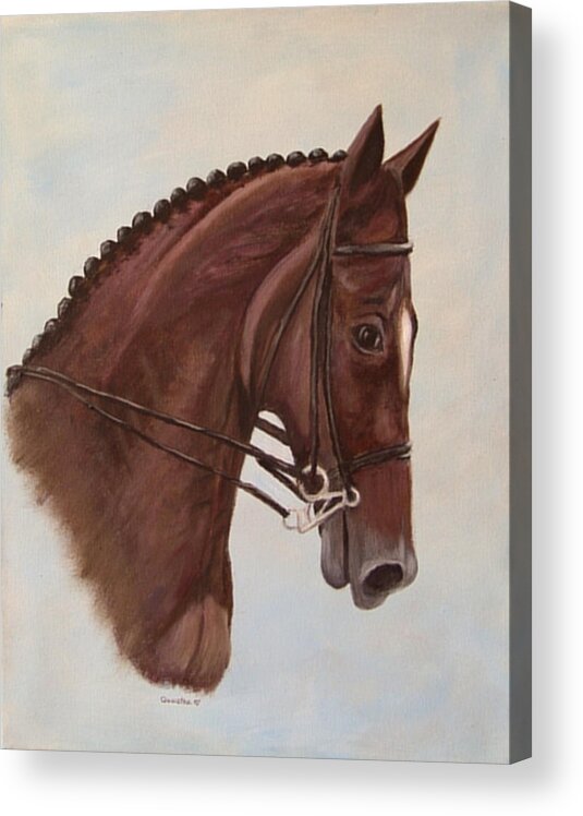 Horse Acrylic Print featuring the painting Kingd'Azur by Quwatha Valentine