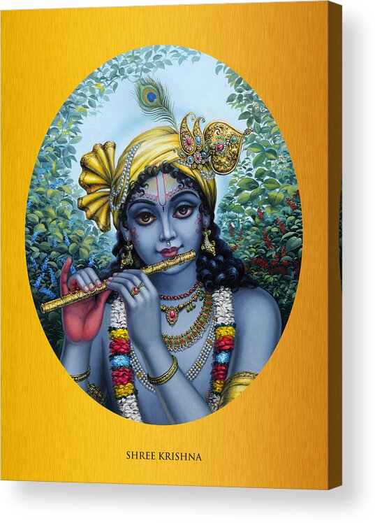 Krishna Acrylic Print featuring the painting Krishna by Vrindavan Das