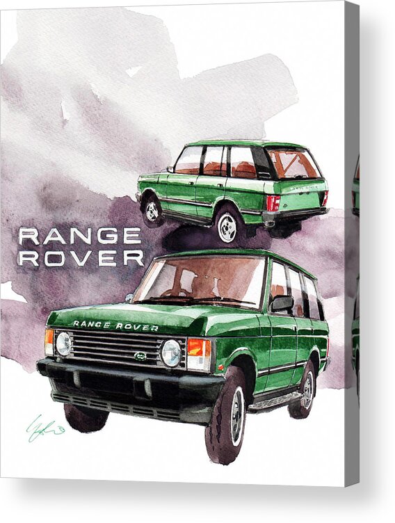 Land Rover Range Rover Acrylic Print featuring the painting Land Rover Range Rover by Yoshiharu Miyakawa