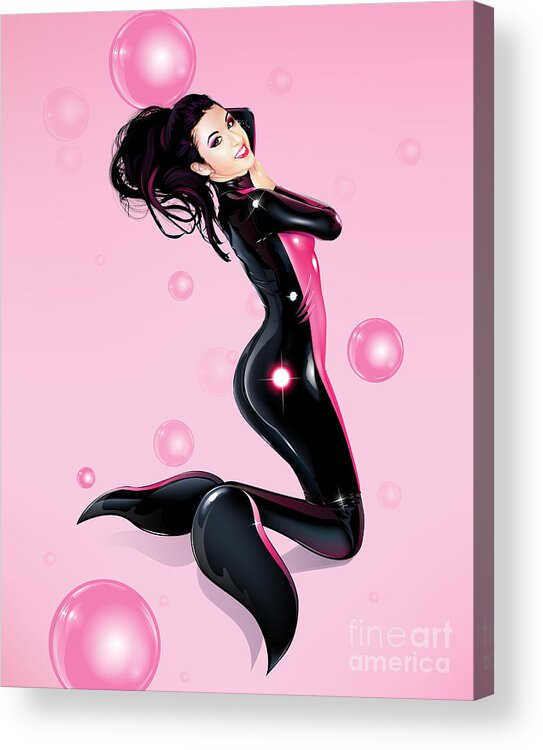 Shine Acrylic Print featuring the digital art Latex Mermaid by Brian Gibbs