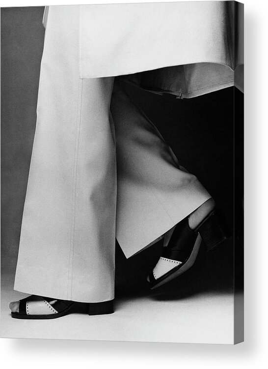 Fashion Acrylic Print featuring the photograph Lauren Hutton's Legs Wearing Calvin Klein Pants by Francesco Scavullo
