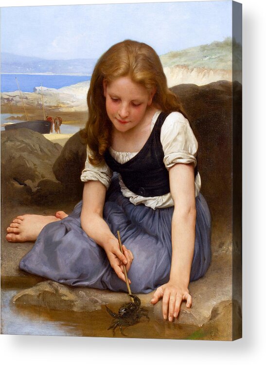 Le Crabe Acrylic Print featuring the painting Le crabe by William-Adolphe Bouguereau