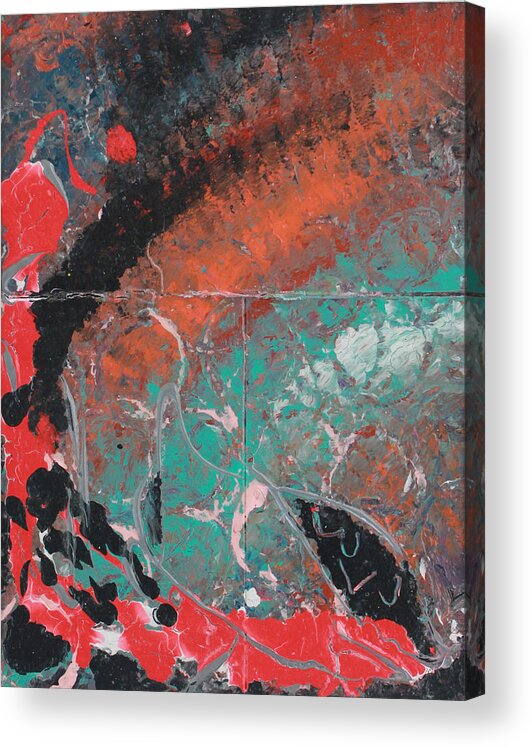 Abstract Acrylic Print featuring the painting Le Regard de la Pieuvre by Lucy Matta