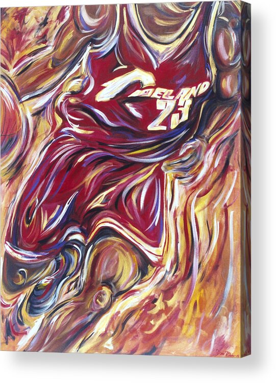 Basketball Acrylic Print featuring the painting Lebron Guess who Series by Redlime Art