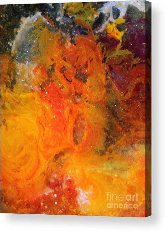 Spacescape Acrylic Print featuring the painting Liselle by Kathleen Fowler