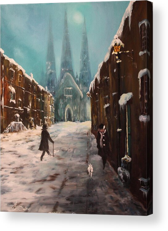 Lichfield Cathedral Acrylic Print featuring the painting Lichfield Cathedral by Jean Walker