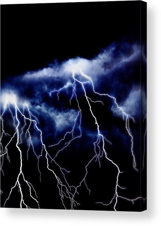 Thunderstorm Acrylic Print featuring the photograph Lightning storm by Don Farrall