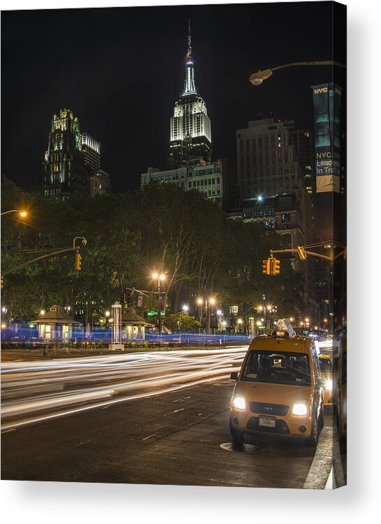 Empire State Building Acrylic Print featuring the photograph Lights of the Night by Theodore Jones