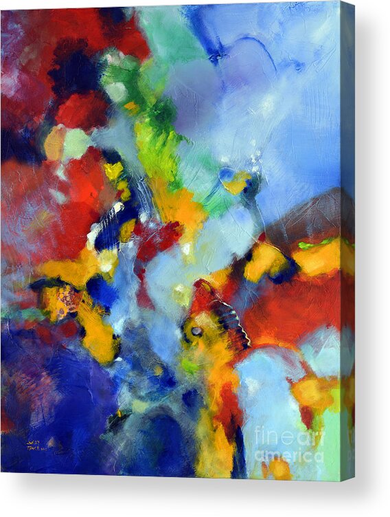 Abstract Acrylic Print featuring the painting Lilt by Sally Trace