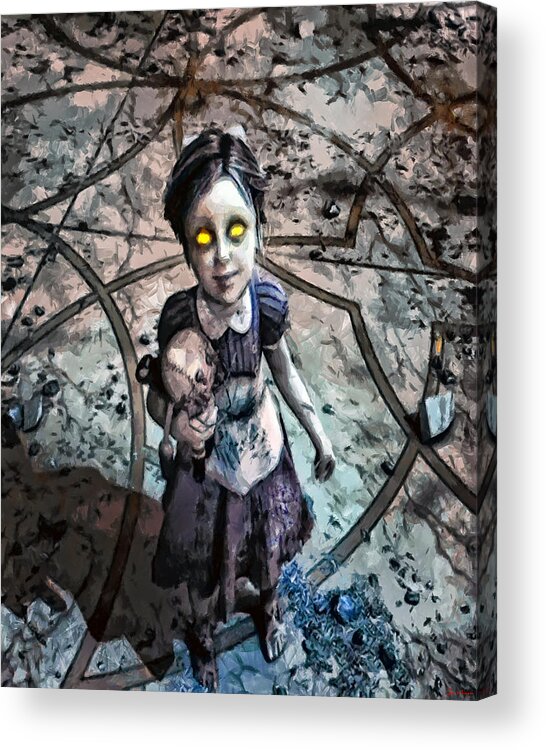 Bioshock Acrylic Print featuring the painting Little Sister by Joe Misrasi