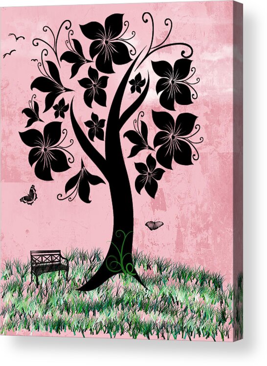 Rhonda Barrett Acrylic Print featuring the digital art Longing for Spring by Rhonda Barrett