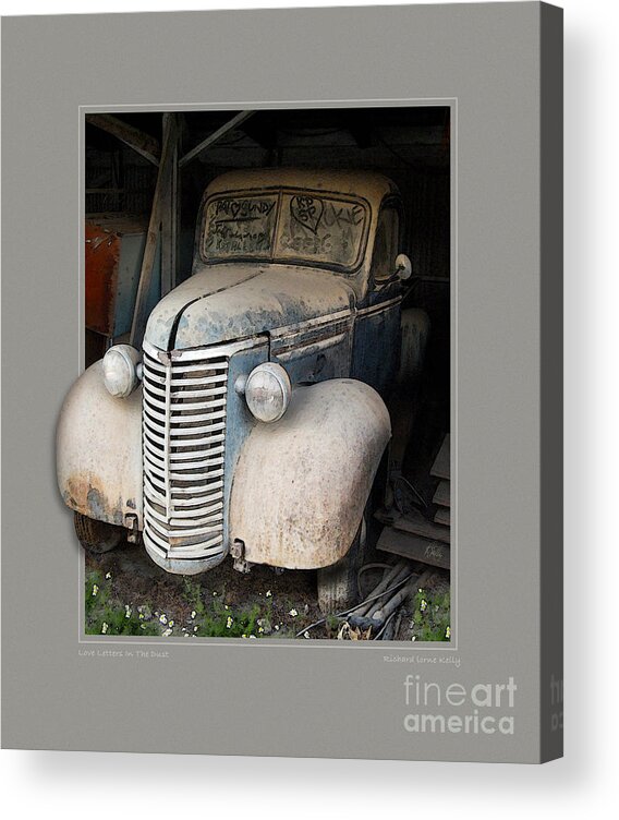 Dusty Old Truck Acrylic Print featuring the digital art Love Letters In The Dust by Rick Kelly