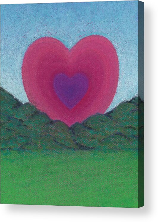 Love Acrylic Print featuring the pastel Love Rising by Anne Katzeff
