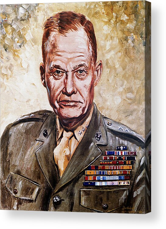 Lt. General Acrylic Print featuring the painting Lt Gen Lewis Puller by Mountain Dreams