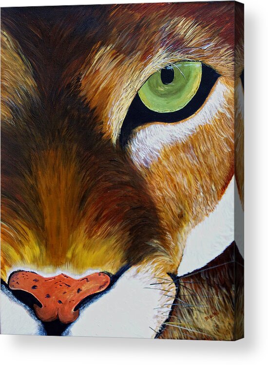 Mountain Lion Acrylic Print featuring the painting Lunch by Donna Blackhall