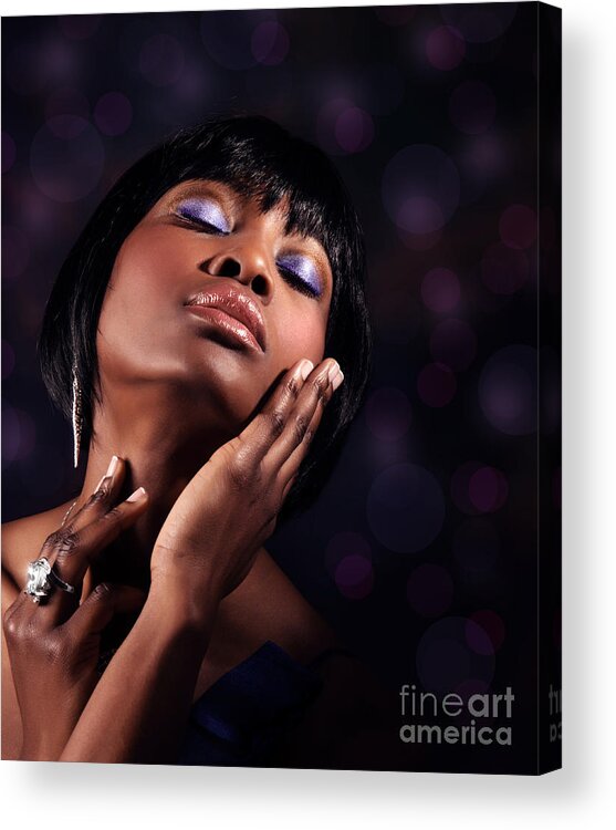 African Acrylic Print featuring the photograph Luxury woman's portrait by Anna Om