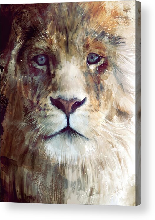Lion Acrylic Print featuring the painting Majesty by Amy Hamilton
