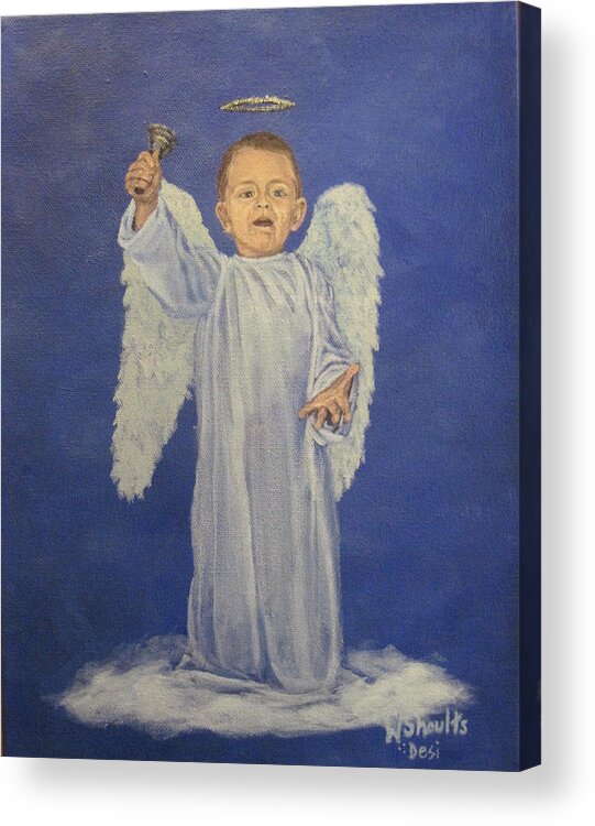 Angel Acrylic Print featuring the painting Make a Joyful Noise by Wendy Shoults