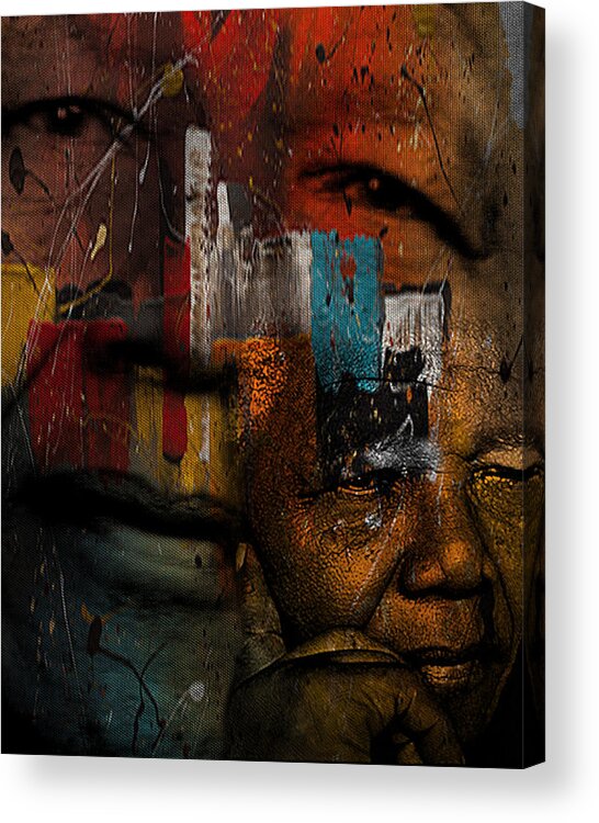 Abstract Acrylic Print featuring the digital art Mandela by Terry Boykin