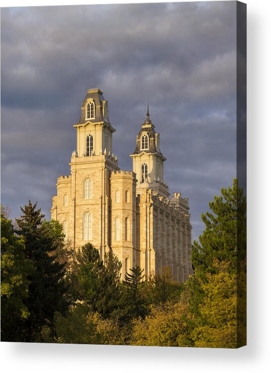 Temple Acrylic Print featuring the photograph Manti by Dustin LeFevre